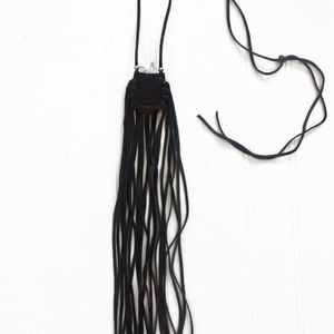 Leather Fringe Boho Medicine Bag Necklace